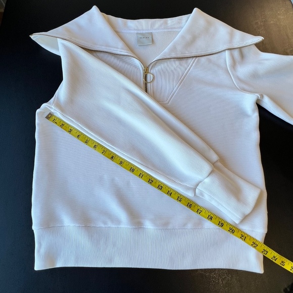 Varley Vine half zip cream ottoman pullover ribbed top - Picture 8 of 13